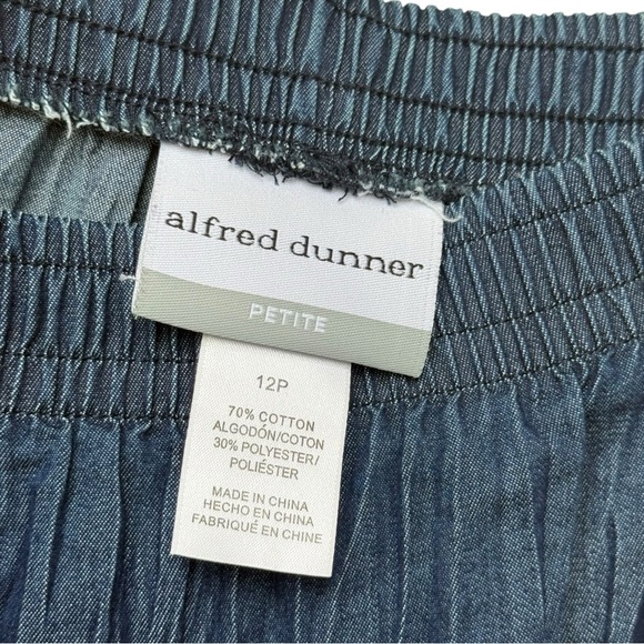 Tiered Beaded Chambray Denim Midi Skirt Size 12 Blue Cottage Boho Western - Picture 7 of 8